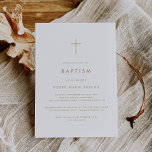 Chic Gold Typography Cross Baptism Invitation<br><div class="desc">This chic gold typography cross baptism invitation is perfect for a modern baby baptism. The simple design features classic minimalist gold and white typography with a rustic boho feel. Customizable in any colour. Keep the design minimal and elegant, as is, or personalize it by adding your own graphics and artwork....</div>