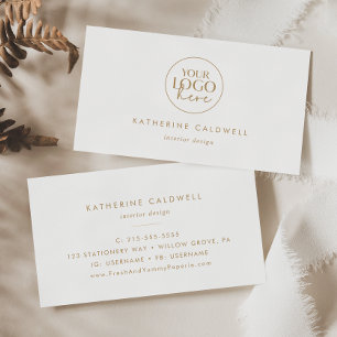 Chic Gold Typography Logo Business Card