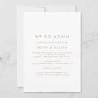 Chic Gold Typography We Do Again Vow Renewal