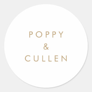 Chic Gold Typography Wedding Envelope Seals
