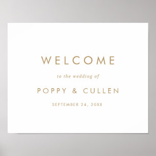 Chic Gold Typography Wedding Welcome Poster
