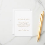 Chic Gold Typography Wedding Wishing Well Card<br><div class="desc">This chic gold typography wedding wishing well card is perfect for a modern wedding. The simple design features classic minimalist gold and white typography with a rustic boho feel. Customizable in any colour. Keep the design minimal and elegant, as is, or personalize it by adding your own graphics and artwork....</div>