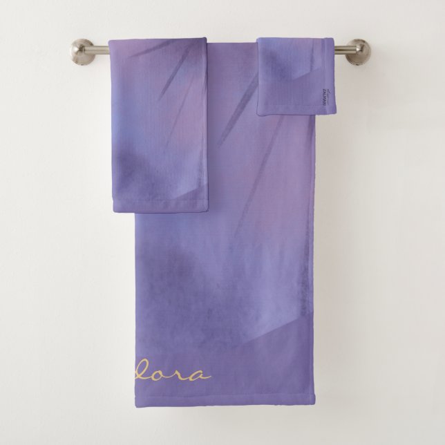 Chic Gold Violet Abstrait floral Patern (En situation)