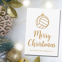 Chic Gold Volleyball Merry Christmas Custom