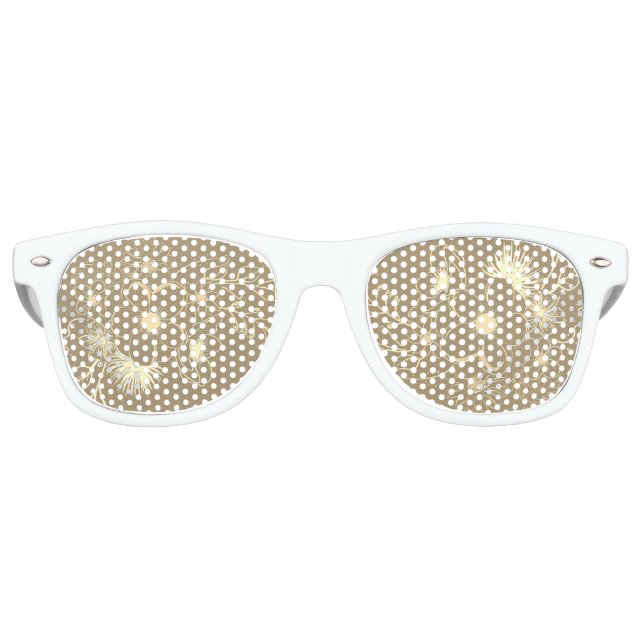 Chic Gold Wedding Party Retro Sunglasses (Front)
