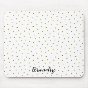 Chic Gold White Dots Mouse Pad