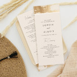 Chic Golden Abstract Watercolor Wedding Program<br><div class="desc">Keep your guests informed with this wedding program card. Its modern minimalist design features beige cream colour,  a golden abstract watercolor background with faux gold accents,  and comprehensive wedding program details on both sides for a memorable event.</div>