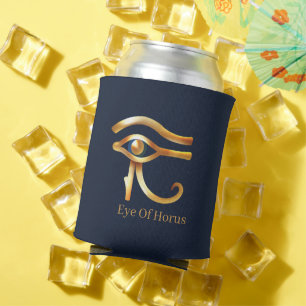 Chic Golden Eye Of Horus , Egyptian hieroglyphs Can Cooler