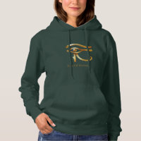 Chic Golden Eye Of Horus , Egyptian hieroglyphs 
