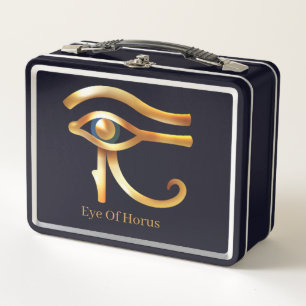 Chic Golden Eye Of Horus , Egyptian hieroglyphs  Metal Lunch Box