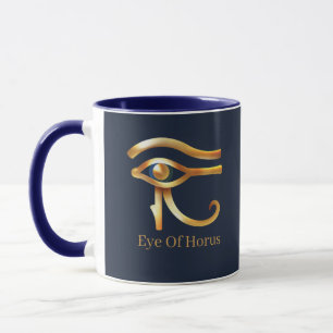 Chic Golden Eye Of Horus , Egyptian hieroglyphs Mug