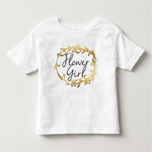 Chic Golden Floral   Flower Girl Toddler T-shirt