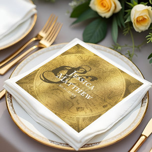 Chic Golden Wedding Napkin