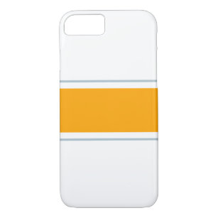 Chic Golden Yellow Slate Racing Stripes On White Case-Mate iPhone Case