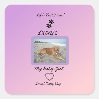 Chic Gradient Pawprint Keepsake Square Sticker