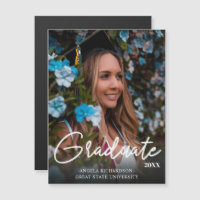 Chic Graduate 2 & Photo Graduation Magnet Darker