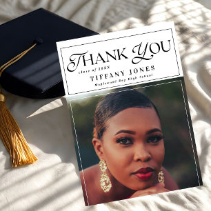 Chic Graduate Magazine Photo Graduation Thank You Postcard
