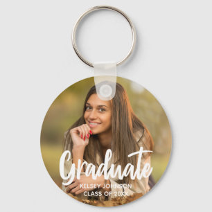 Chic Graduate Photo Modern Custom 2022 Graduation Keychain