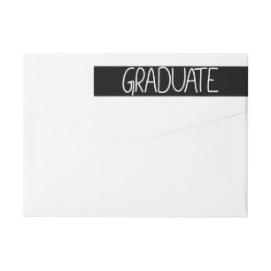 Chic Graduate Typography Black Wrap Around Label