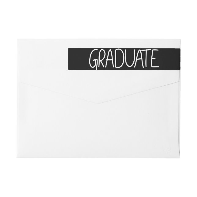 Chic Graduate Typography Black Wrap Around Label (Back)