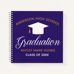 Chic Graduation Autograph Keepsake Purple Guest Notebook