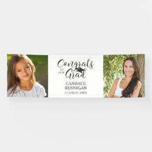 Chic Graduation Script Typography 2 Photo Banner