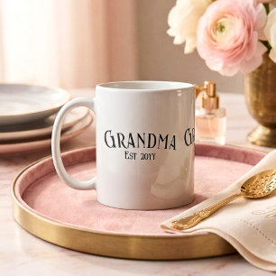 Chic Grandma Established Personalize Name Year Coffee Mug