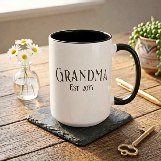 Chic Grandma Established Personalize Name Year Mug (Creator Uploaded)