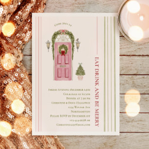 Chic Grandmillennial Eat Drink and Be Merry Party Invitation