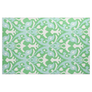 Chic green and turquoise ikat tribal patterns fabric