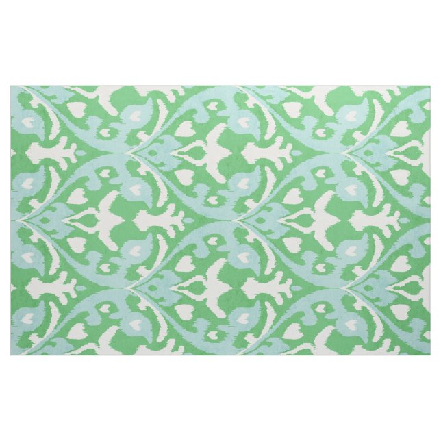 Chic green and turquoise ikat tribal patterns fabric (Fat Quarter)