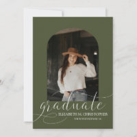 Chic Green Arch 5 Photo Collage Graduation