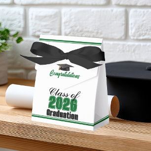 Chic Green Class of 2026 Custom Graduation Favor Box