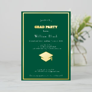 chic green & gold grad party