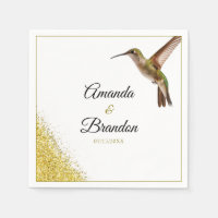 Chic Green Hummingbird and Gold Dust Wedding