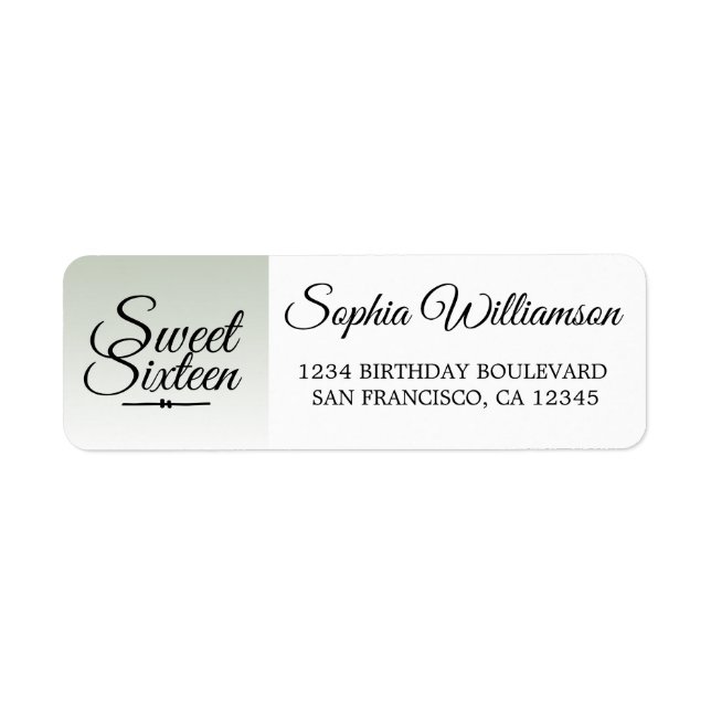 Chic Green Ombre Sweet 16 Anniversaire Adresse de  (Devant)