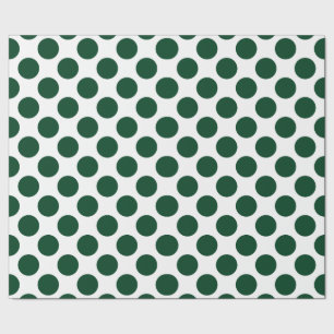 Chic Green Polka Dot Pattern Birthday Wrapping Paper