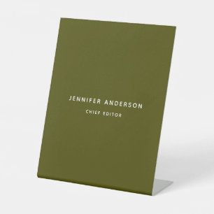 Chic Green Professional Modern Plain Minimalist Pedestal Sign