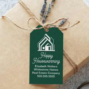 Chic Green Real Estate Company Customized Realtor Gift Tags