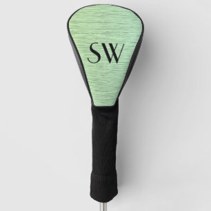 Chic Green Static Texture Monogram Golf Head Cover