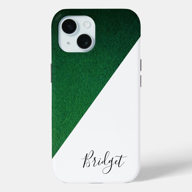 chic green & white geometric modern           Case-Mate iPhone case (Back)
