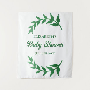 Chic Greenery Baby Shower Tapestry