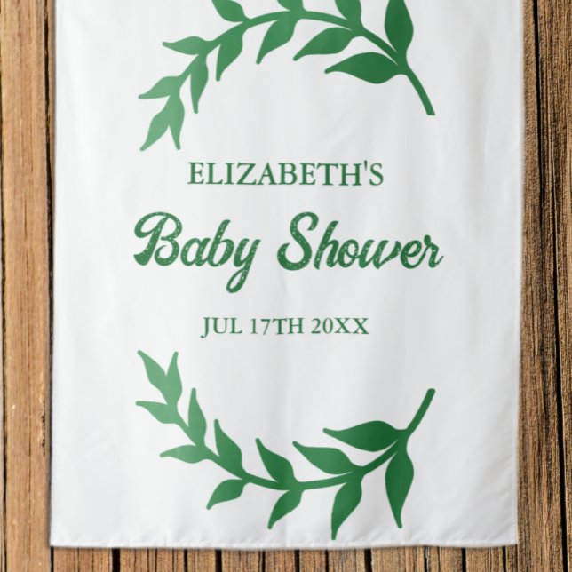 Chic Greenery Baby Shower Tapestry (Creator Uploaded)