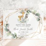 Chic Greenery Jungle Animals Baptism Christening Save The Date<br><div class="desc">Personalize this chic gender neutral greenery jungle animals save the date with your own wording easily and quickly.  Simply click the customize it further button to edit the texts,  change fonts and fonts colours.  Matching items available in store.  (c) The Happy Cat Studio</div>