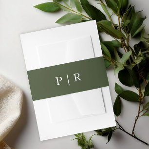 Chic Greenery Wedding Invitation Belly Band