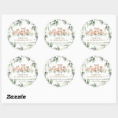 Chic Greenery Woodland Animals Baby Shower Favours Classic Round Sticker (Sheet)