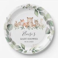Chic Greenery Woodland Animals Baby Shower Neutral