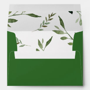 Chic Greenery Woodland Animals Green Envelope