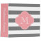 Chic Grey and Pink Striped Custom Monogram