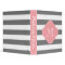Chic Grey and Pink Striped Custom Monogram